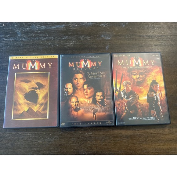 Universal Studios Other - The Mummy Trilogy DVD Bundle Brendan Fraser Returns‎ Tomb of the Dragon Emperor